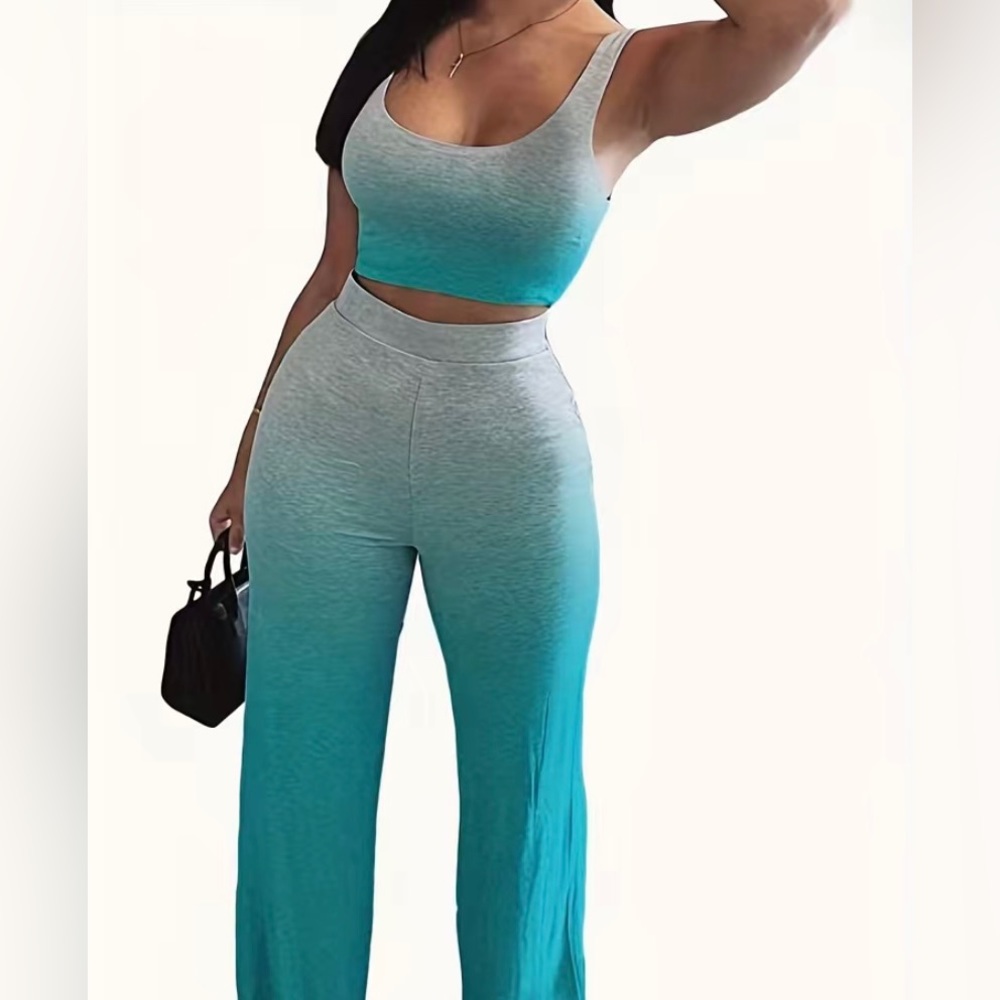Two piece ombré pants set